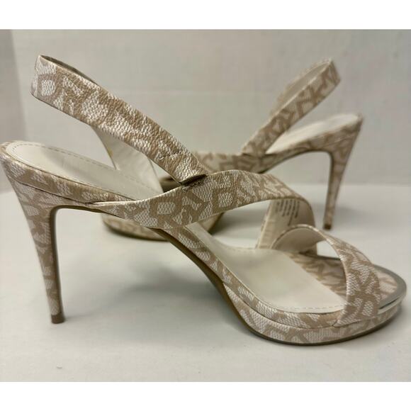 DKNY Women's Diva Asymmetrical Slingback Stiletto Sandals Heels Hemp Size 7.5 - Picture 5 of 11
